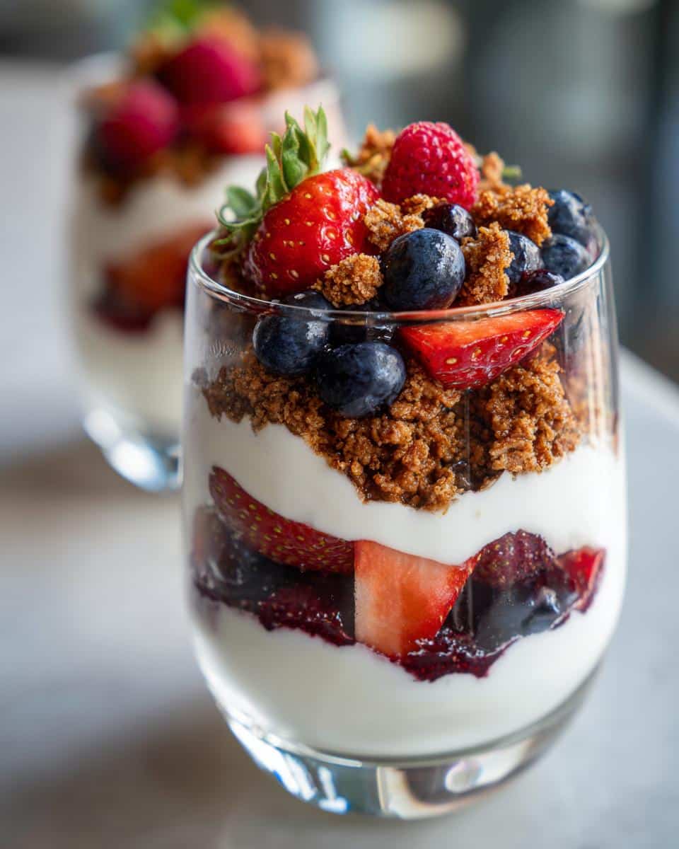 Christmas Festive Berry Parfaits with Gingerbread Crumble - detail 1