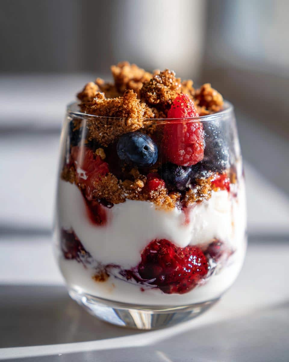 Christmas Festive Berry Parfaits with Gingerbread Crumble - detail 2