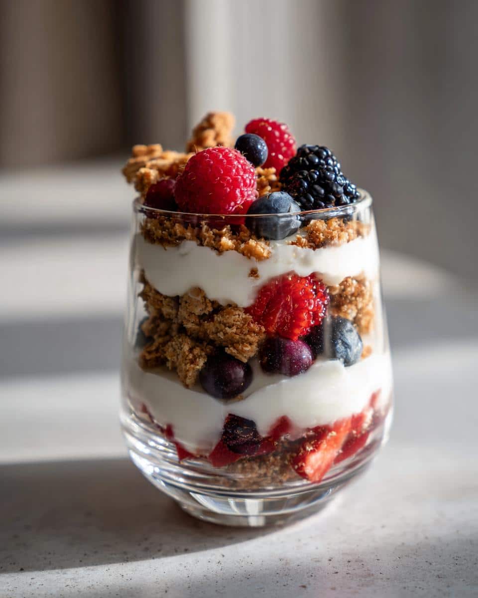 Christmas Festive Berry Parfaits with Gingerbread Crumble - detail 3