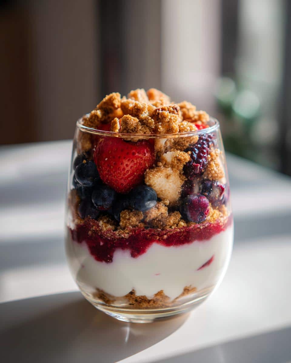 Christmas Festive Berry Parfaits with Gingerbread Crumble - detail 4