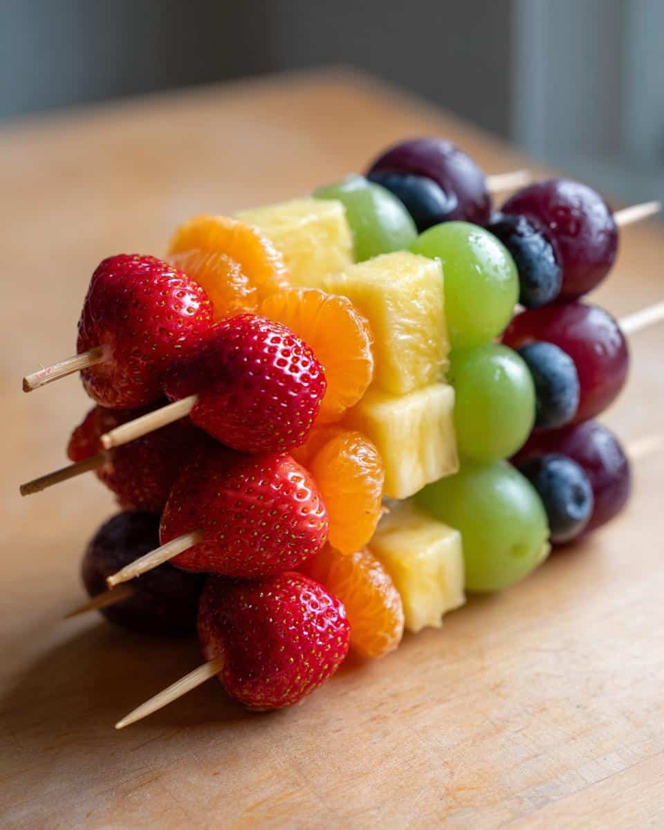 Christmas Festive Rainbow Fruit Kabobs - detail 3