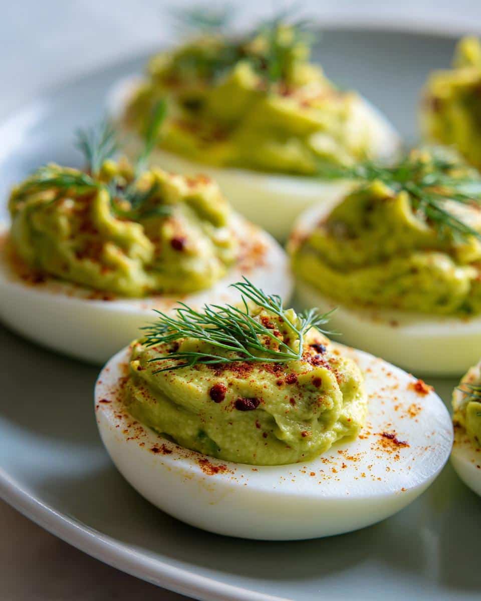Christmas Green Goddess Deviled Eggs with Avocado - detail 1