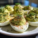 Christmas Green Goddess Deviled Eggs with Avocado