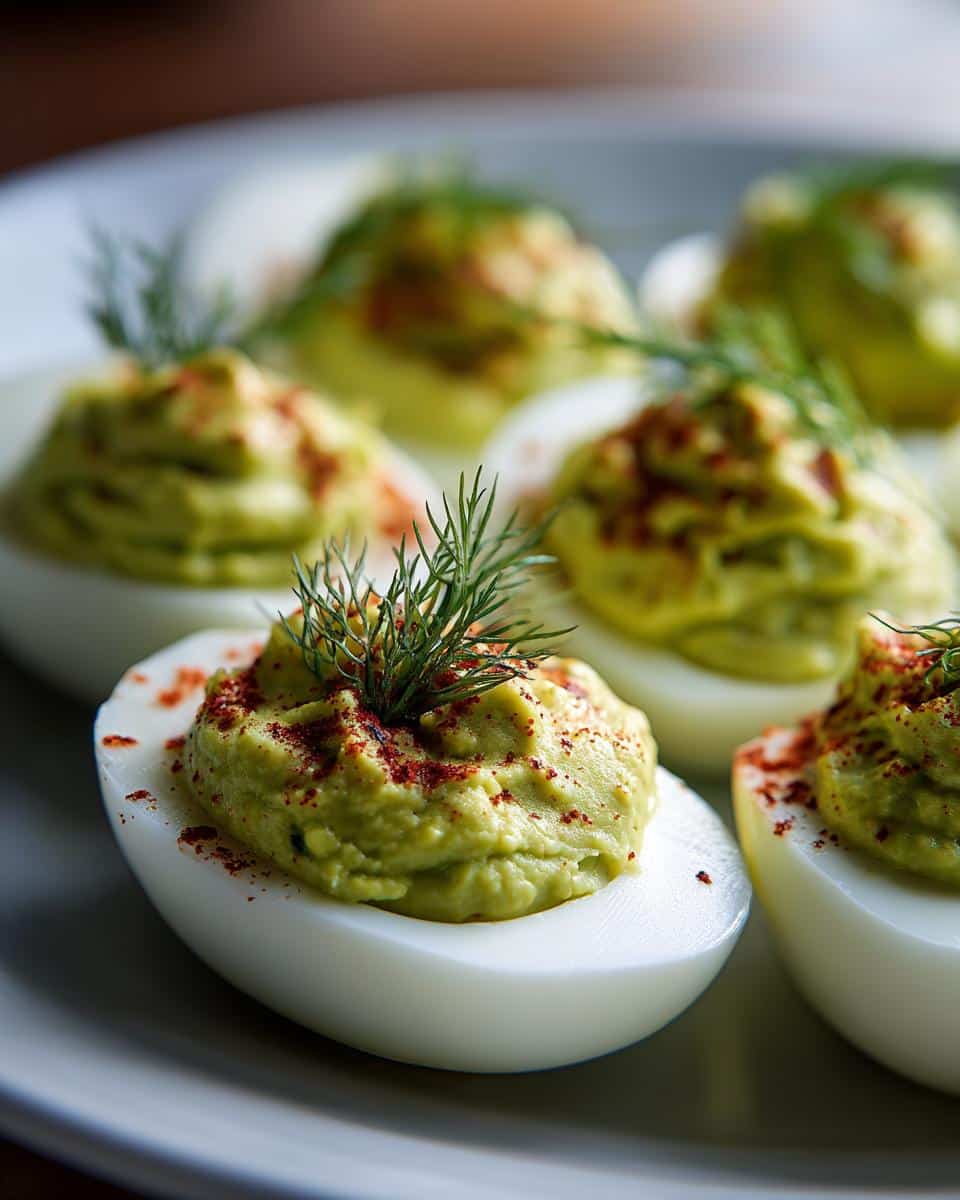 Christmas Green Goddess Deviled Eggs with Avocado - detail 3