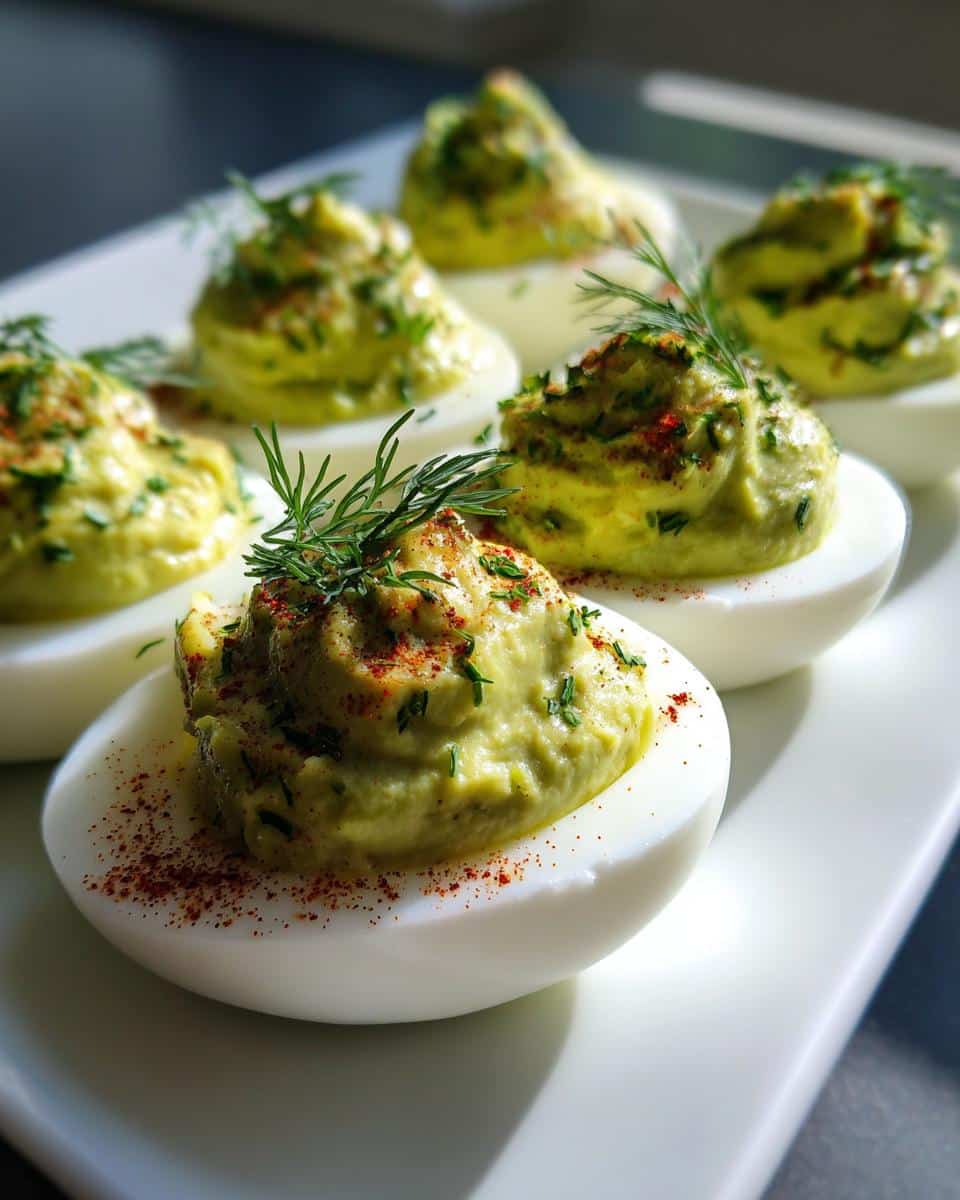 Christmas Green Goddess Deviled Eggs with Avocado - detail 4