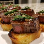 Christmas Maple-Glazed Beef Tenderloin Crostini