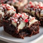 Christmas Peppermint Bark Brownie Bites