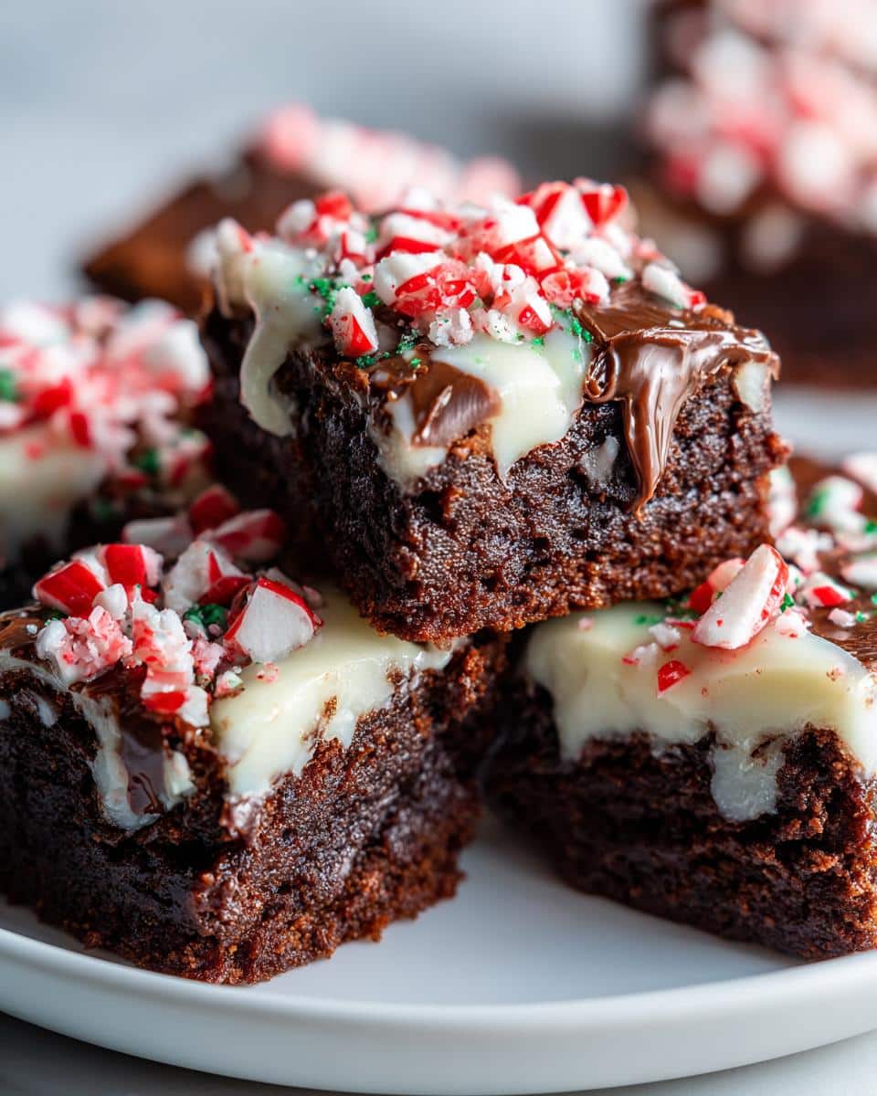 Christmas Peppermint Bark Brownie Bites - detail 3