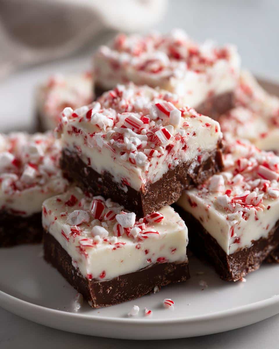 Christmas Peppermint Fudge Squares - detail 3