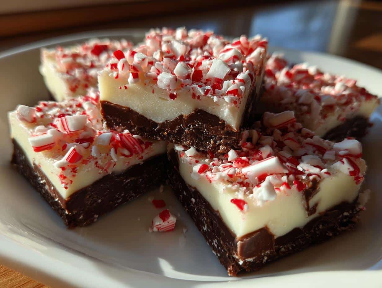 Christmas Peppermint Fudge Squares