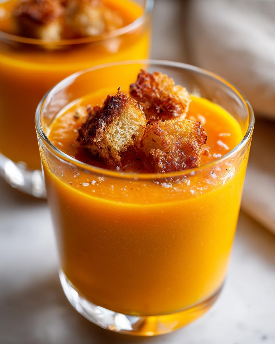 Christmas Pumpkin Soup Shooters with Cinnamon Croutons - detail 1