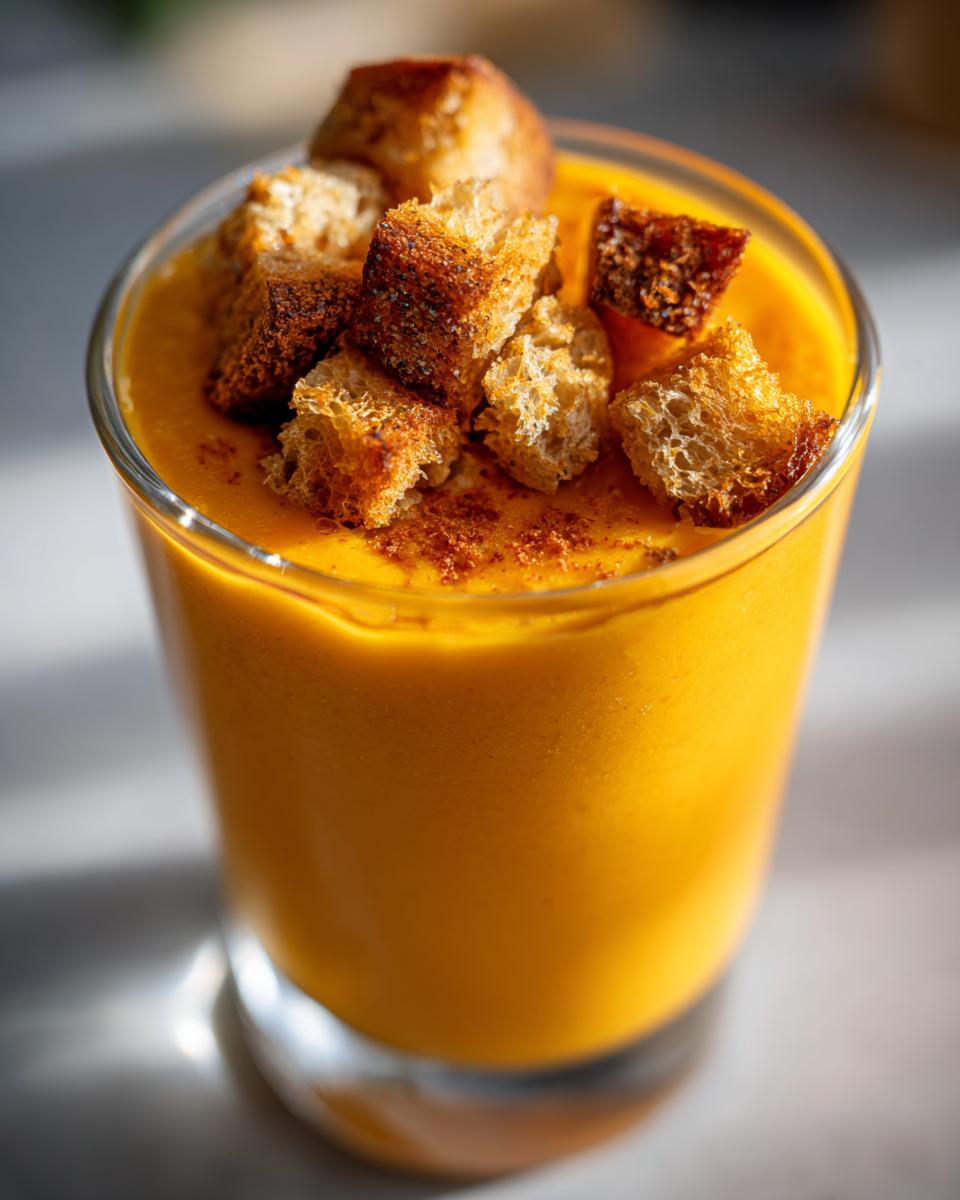 Christmas Pumpkin Soup Shooters with Cinnamon Croutons - detail 2