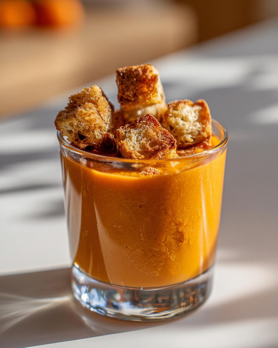 Christmas Pumpkin Soup Shooters with Cinnamon Croutons - detail 3