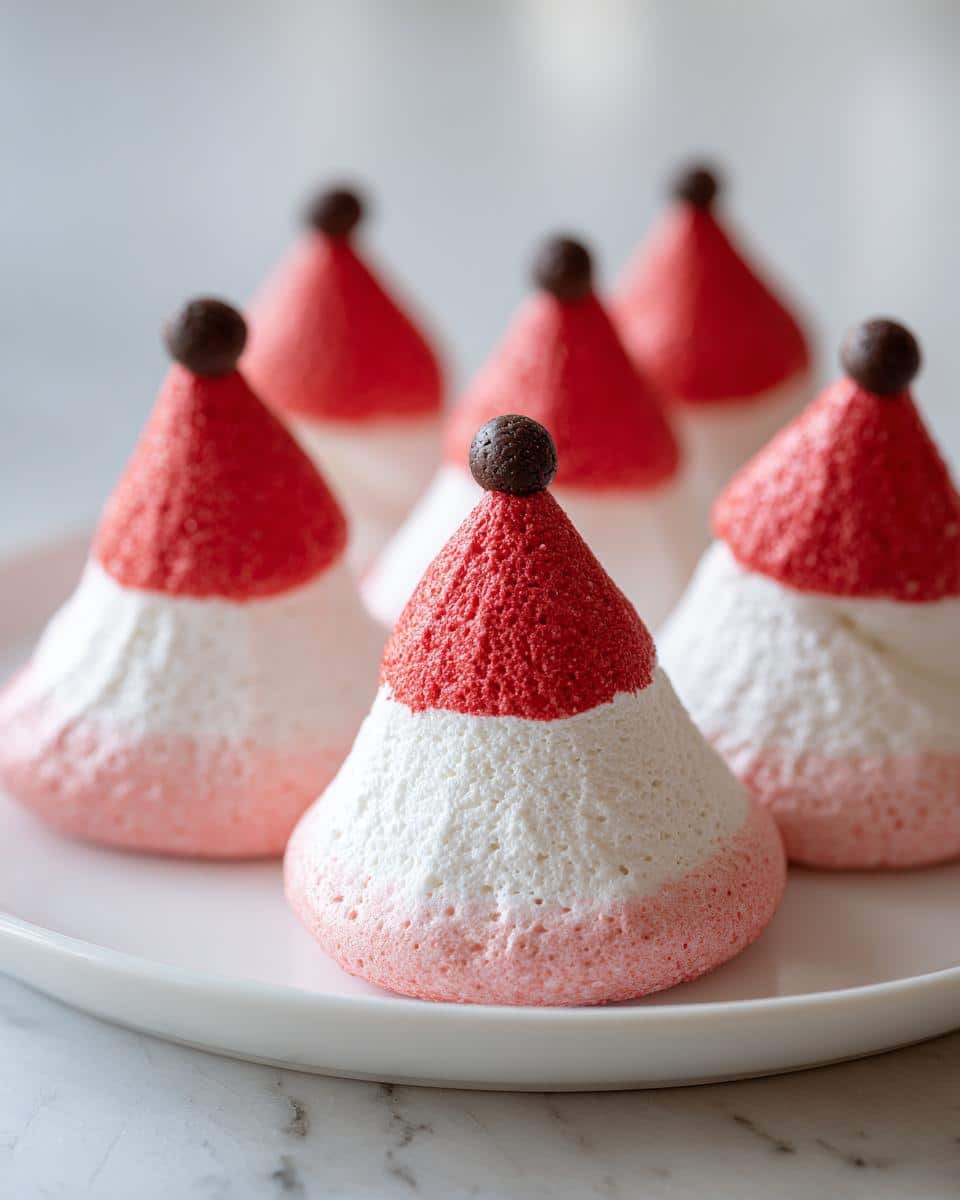 Christmas Santa Hat Meringue Cookies - detail 1