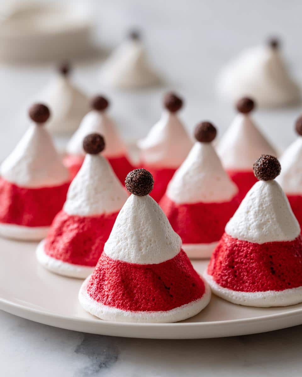 Christmas Santa Hat Meringue Cookies - detail 3