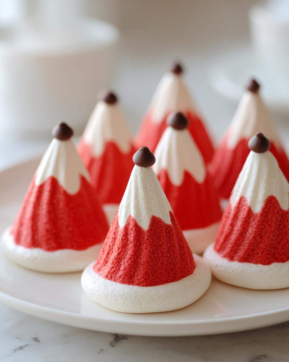 Christmas Santa Hat Meringue Cookies - detail 4
