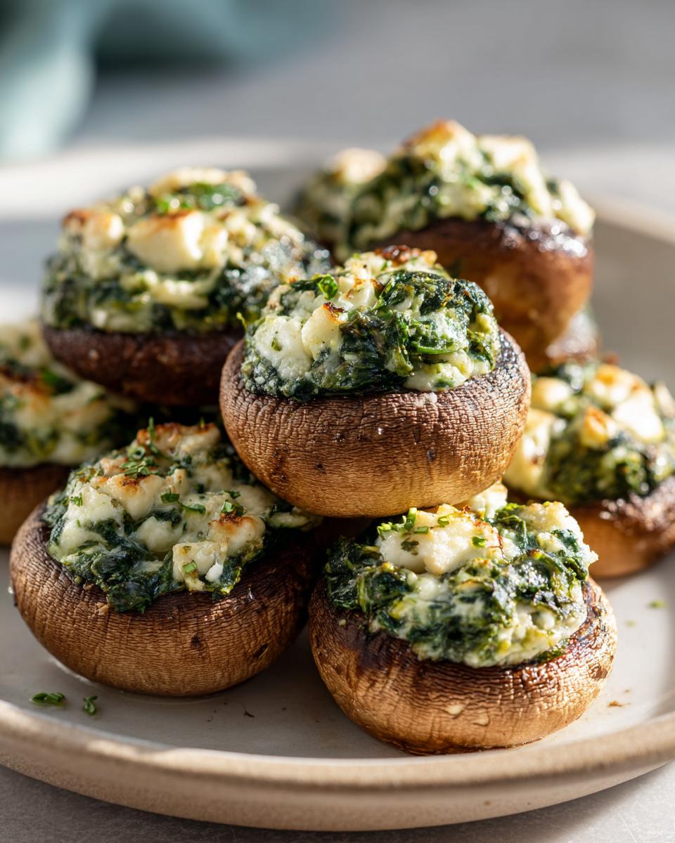 Christmas Stuffed Mushrooms (Spinach & Feta) - detail 1