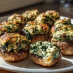 hristmas Stuffed Mushrooms with Spinach and Feta