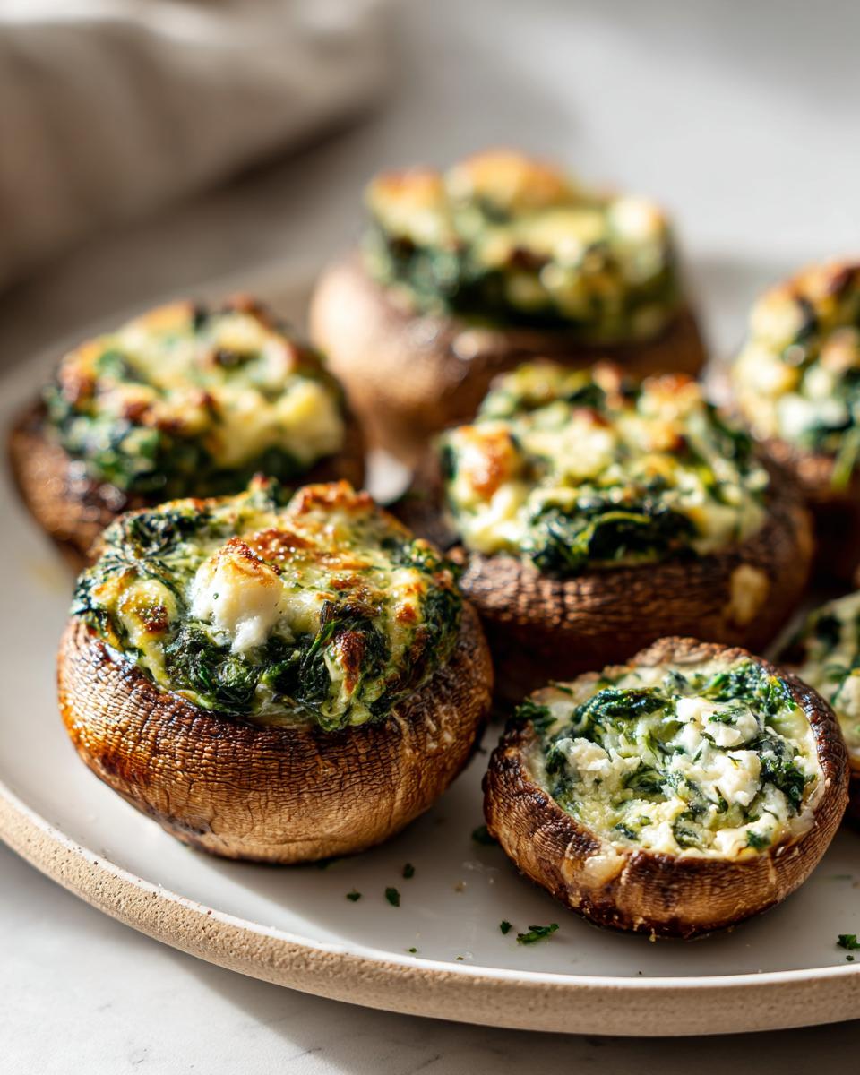 Christmas Stuffed Mushrooms (Spinach & Feta) - detail 3