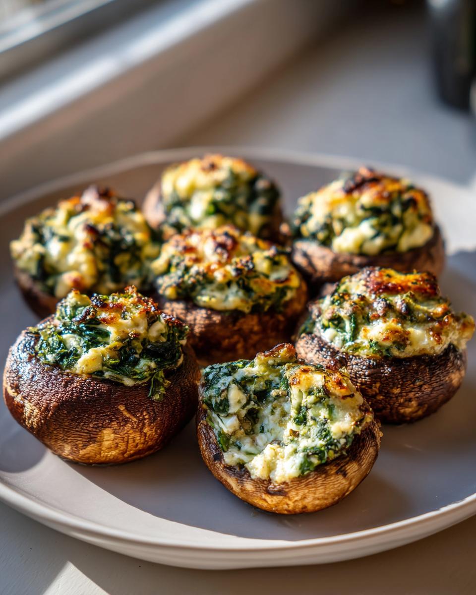 Christmas Stuffed Mushrooms (Spinach & Feta) - detail 2