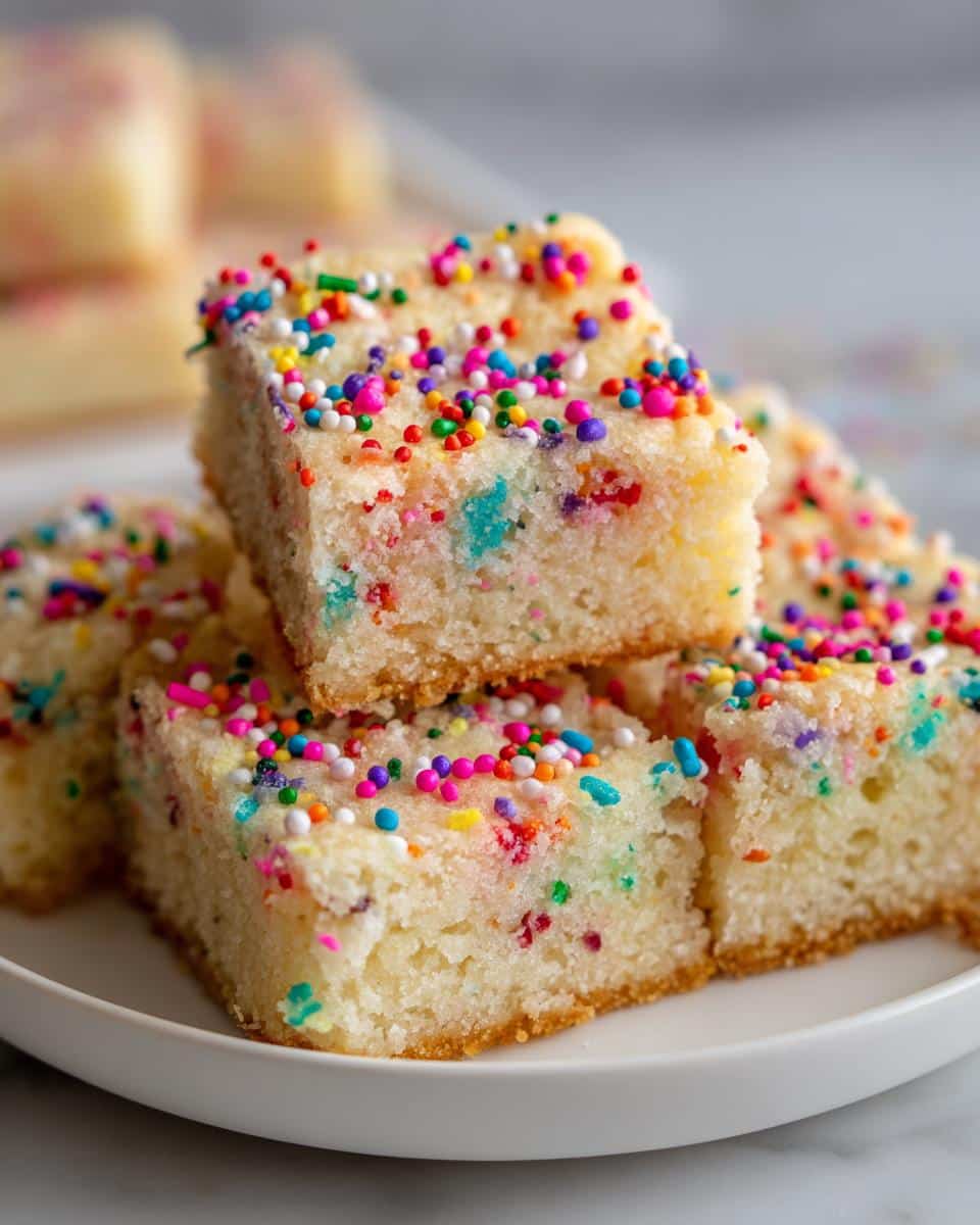 Christmas Vanilla Bean Sugar Cookie Bars with Sprinkles - detail 2