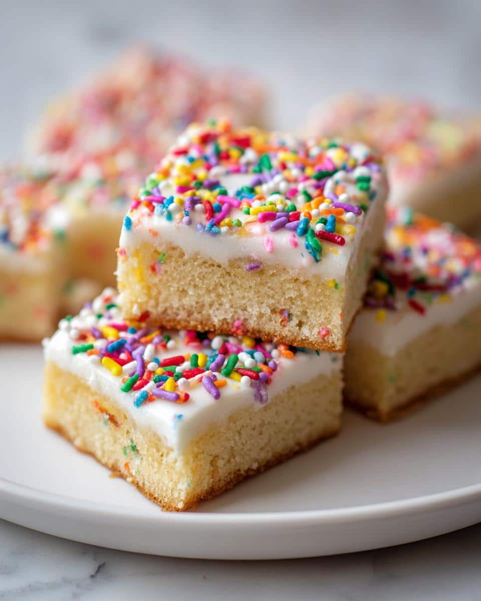 Christmas Vanilla Bean Sugar Cookie Bars with Sprinkles - detail 3