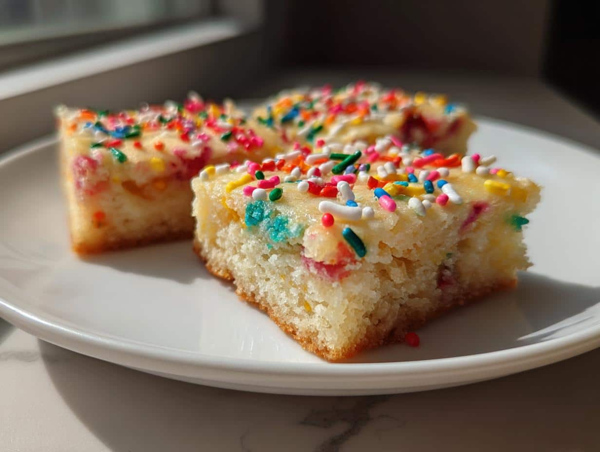 Christmas Vanilla Bean Sugar Cookie Bars with Sprinkles