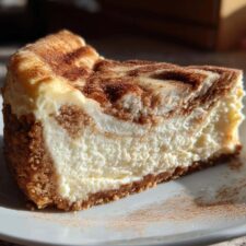 "Indulgent 2-Layer Cinnamon-Vanilla Christmas Cheesecake Delight"