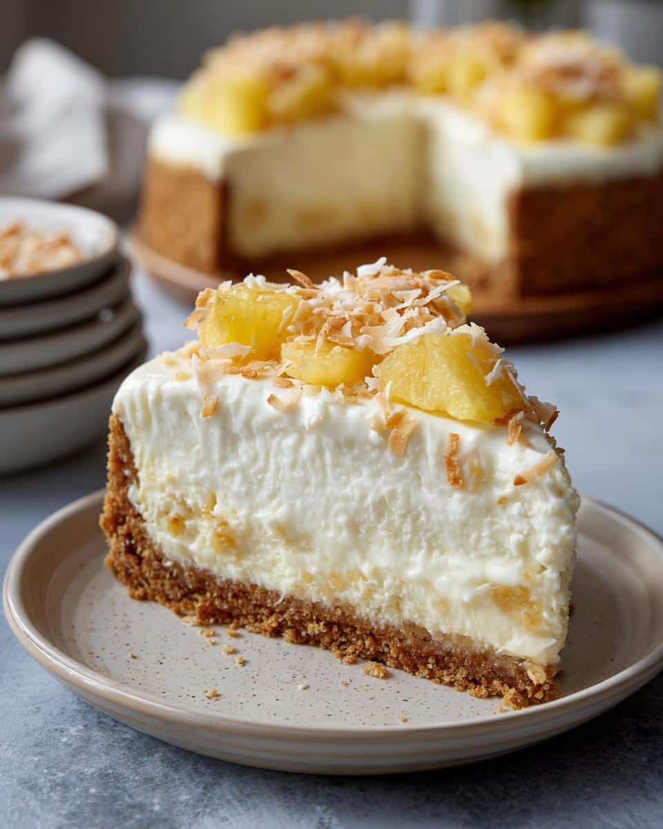 Coconut-Pineapple Christmas Cheesecake - detail 2