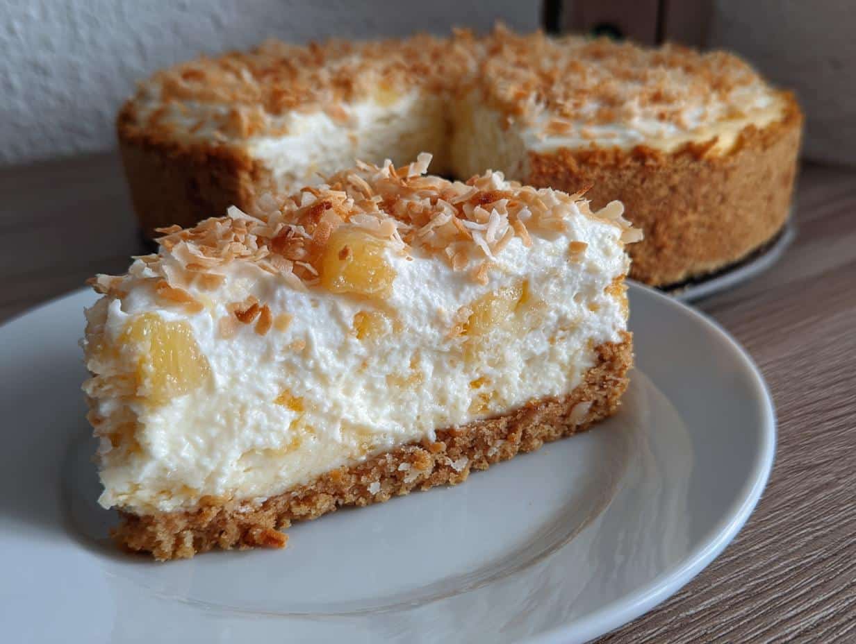 Coconut-Pineapple Christmas Cheesecake