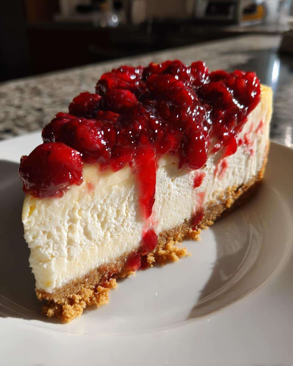 Cranberry-Orange Christmas Cheesecake - detail 2