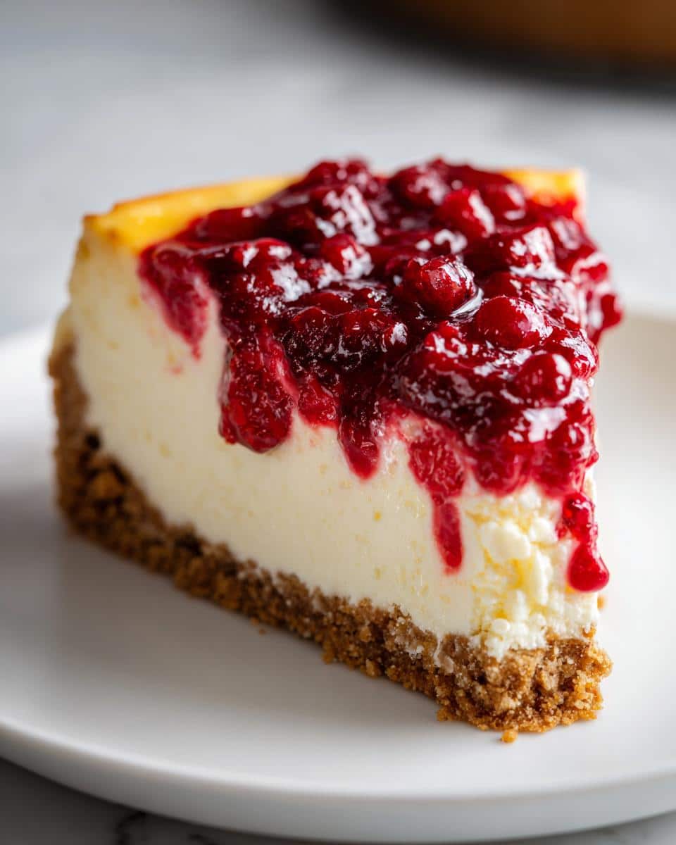 Cranberry-Orange Christmas Cheesecake - detail 3