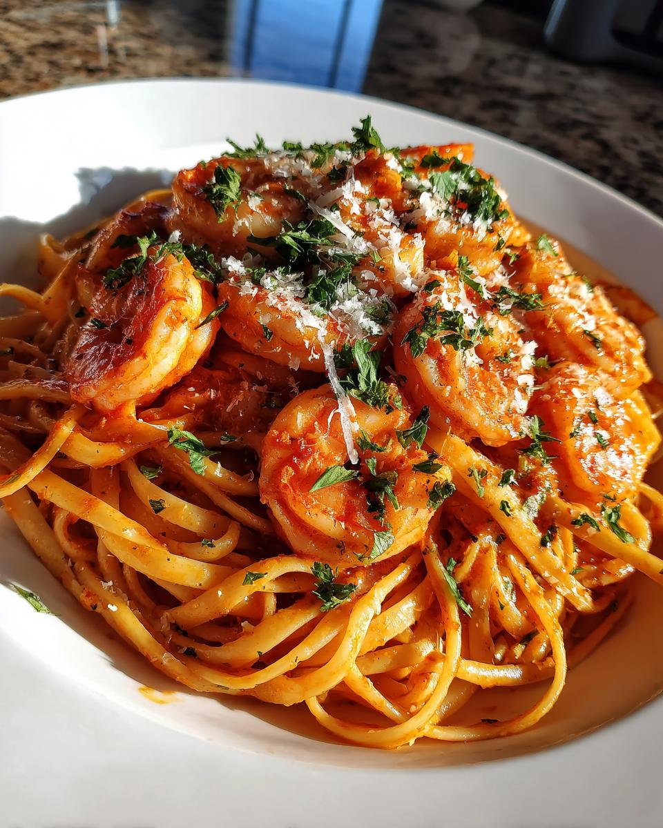 Creamy Cajun Shrimp Linguine - detail 2