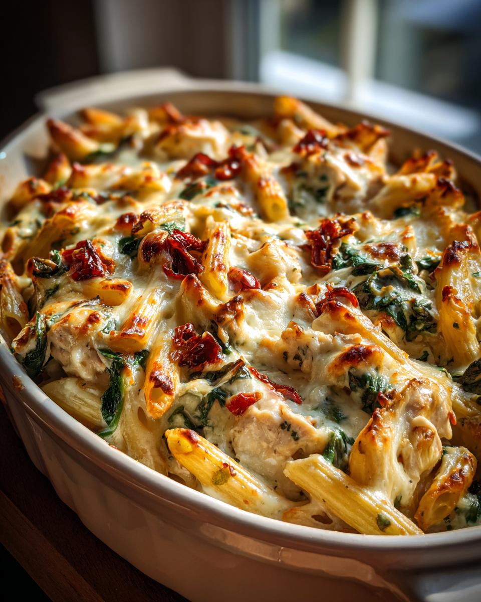 40-Minute Creamy Tuscan Chicken Pasta Bake Heaven 9 Creamy Tuscan Chicken Pasta Bake - detail 3