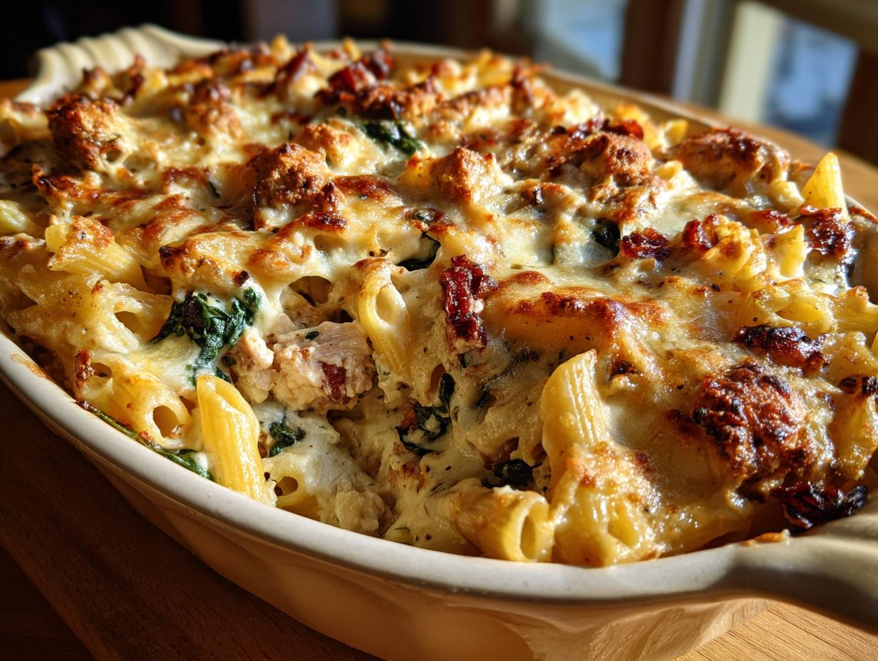 40-Minute Creamy Tuscan Chicken Pasta Bake Heaven 6 Creamy Tuscan Chicken Pasta Bake
