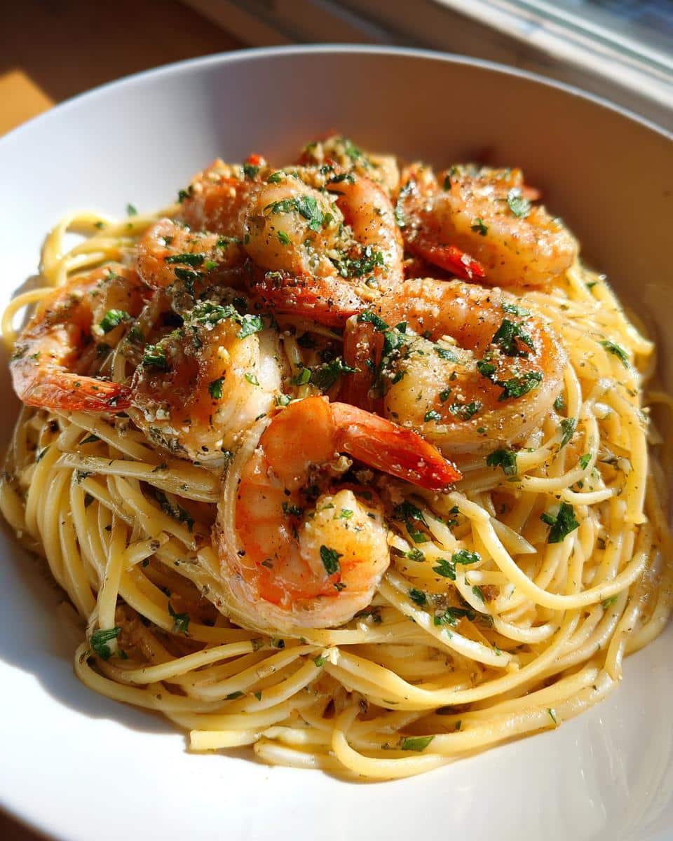 Garlic Butter Shrimp Pasta - detail 2