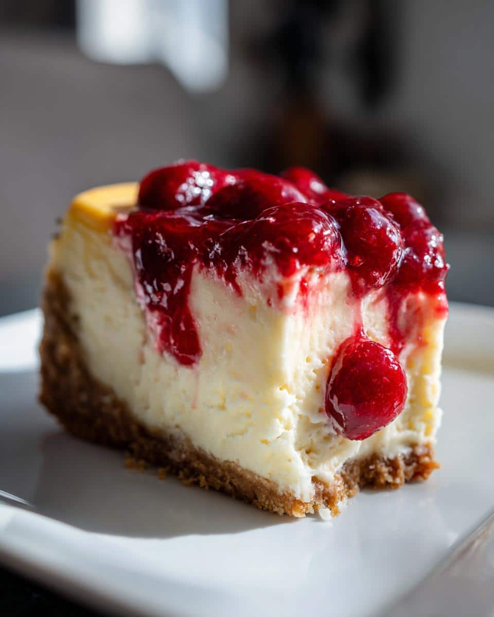 Lemon-Cranberry Christmas Cheesecake - detail 1