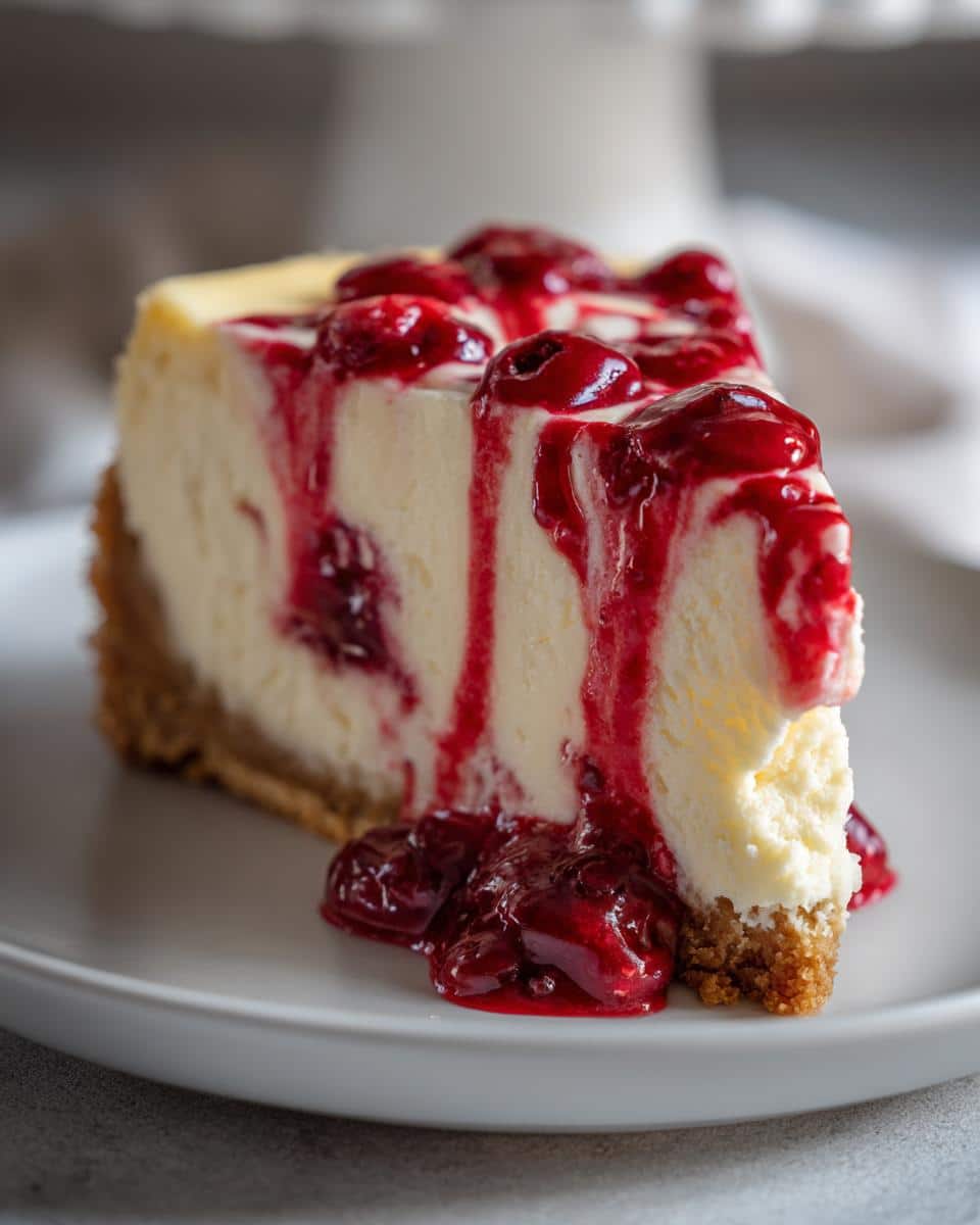 Lemon-Cranberry Christmas Cheesecake - detail 2