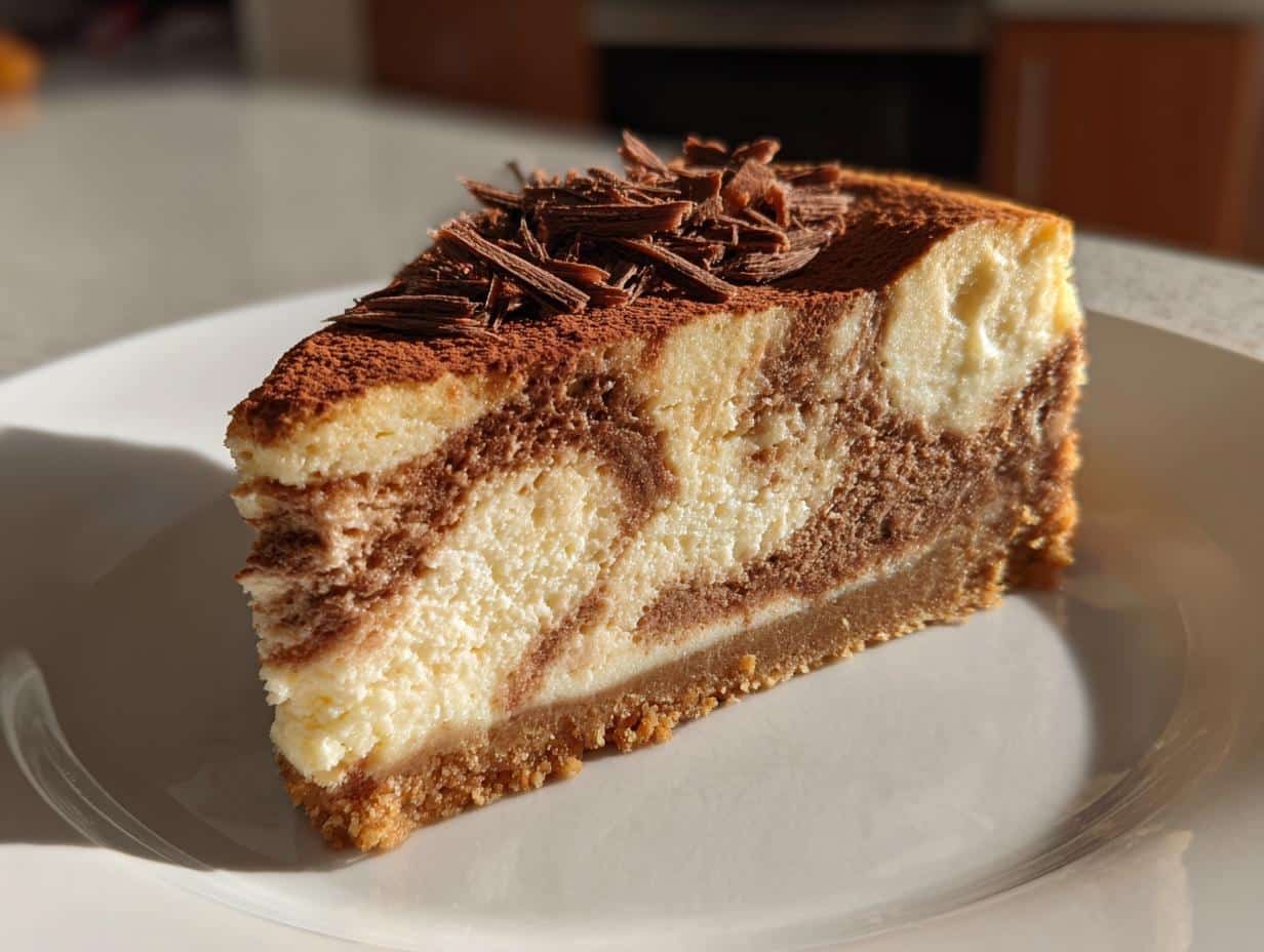 Mocha-Vanilla Christmas Cheesecake