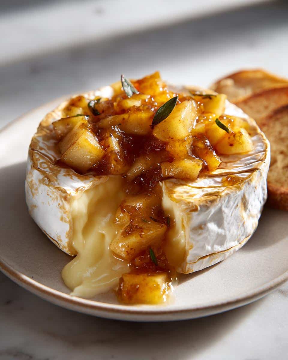 New Year Baked Brie with Apple-Sage Chutney - detail 4