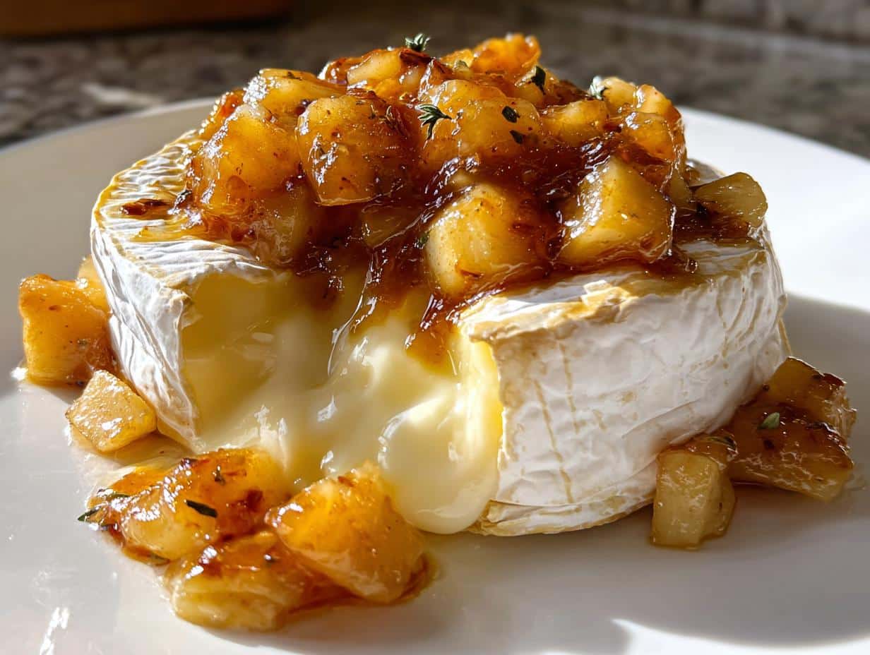 New Year Baked Brie with Apple-Sage Chutney