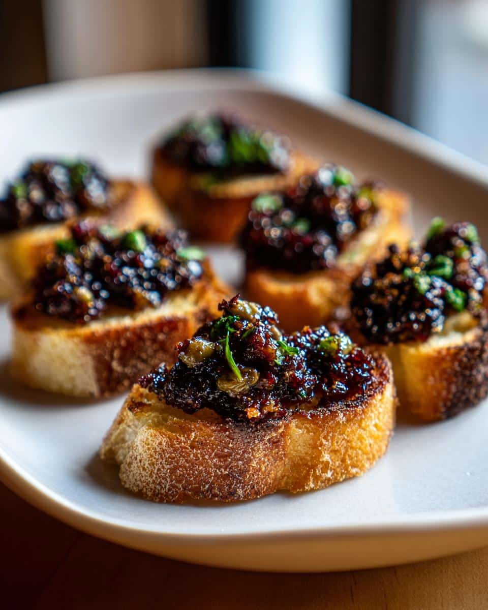 New Year Black Olive Tapenade Crostini - detail 2