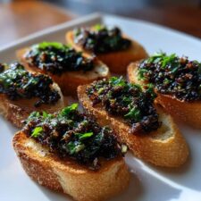 "17-Minute New Year Black Olive Tapenade Crostini That Steals the Show"