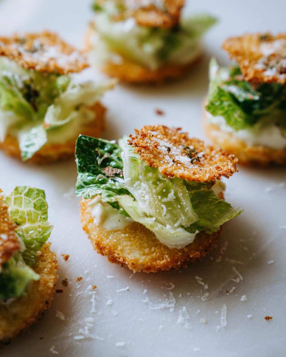 New Year Caesar Salad Bites with Parmesan Crisps - detail 1