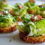 New Year Caesar Salad Bites with Parmesan Crisps