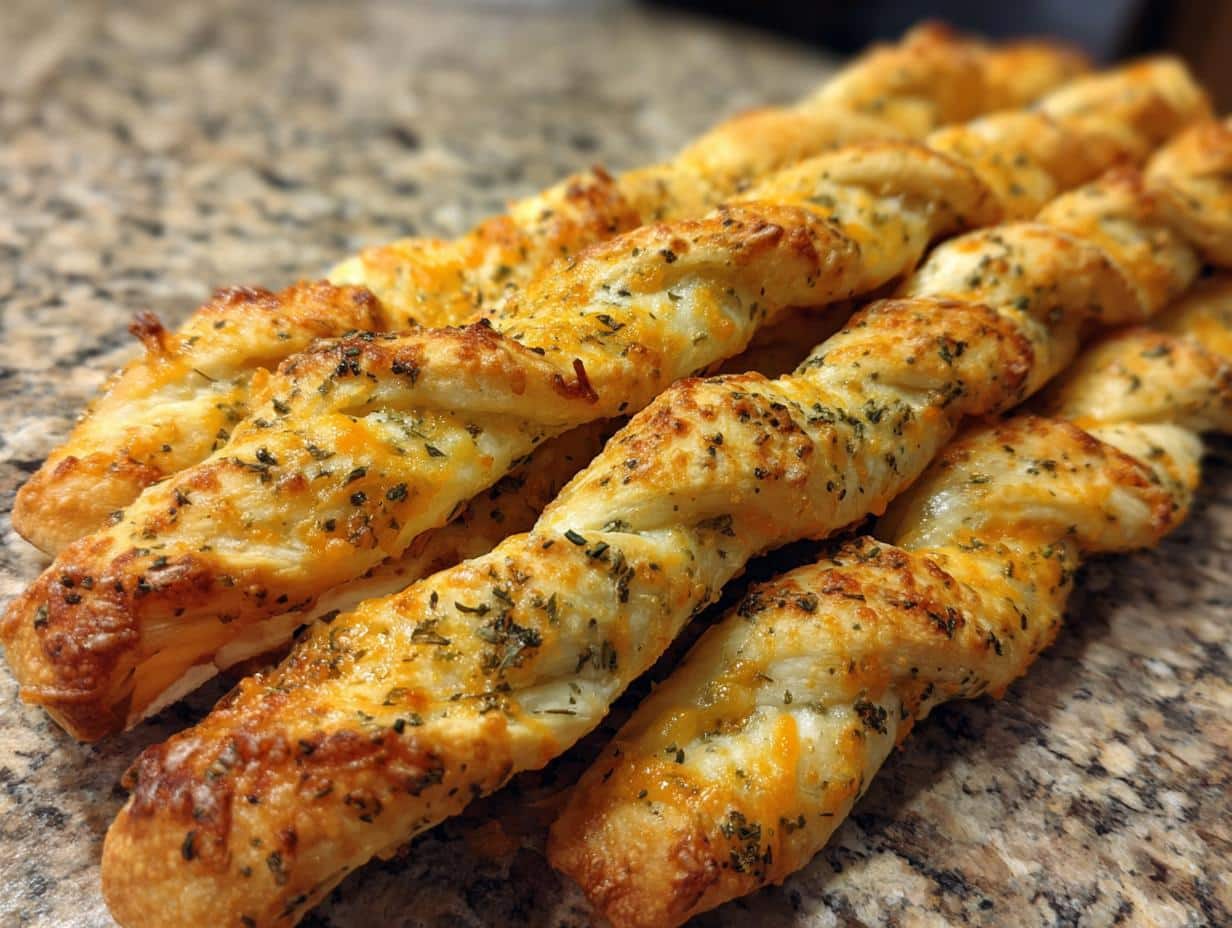New Year Cheddar Herb Breadsticks