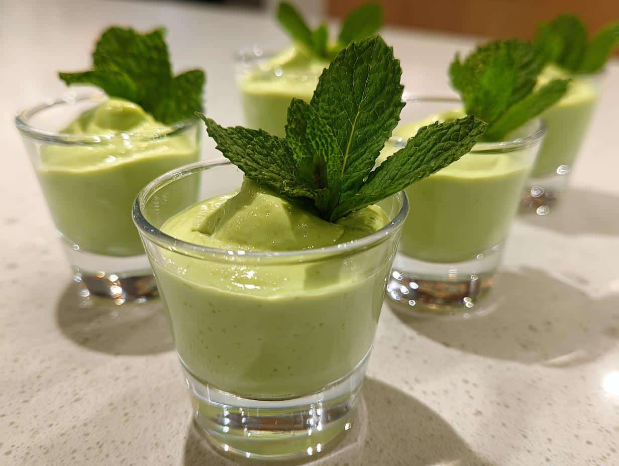 New Year Chilled Avocado Mousse Shooters