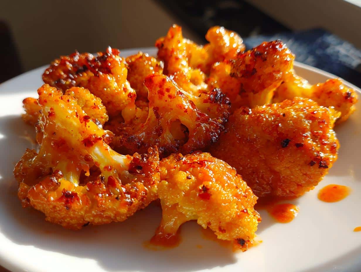 New Year Firecracker Buffalo Cauliflower Bites