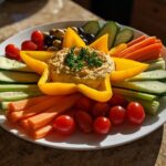 New Year Gold & Silver Veggie Platter with Hummus Star