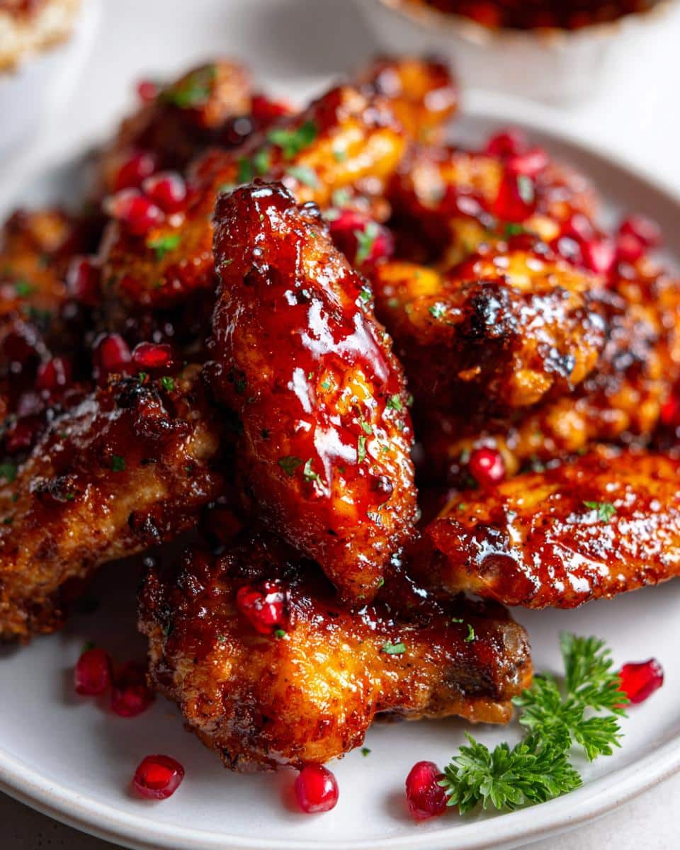 New Year Pomegranate-Glazed Chicken Wings - detail 1